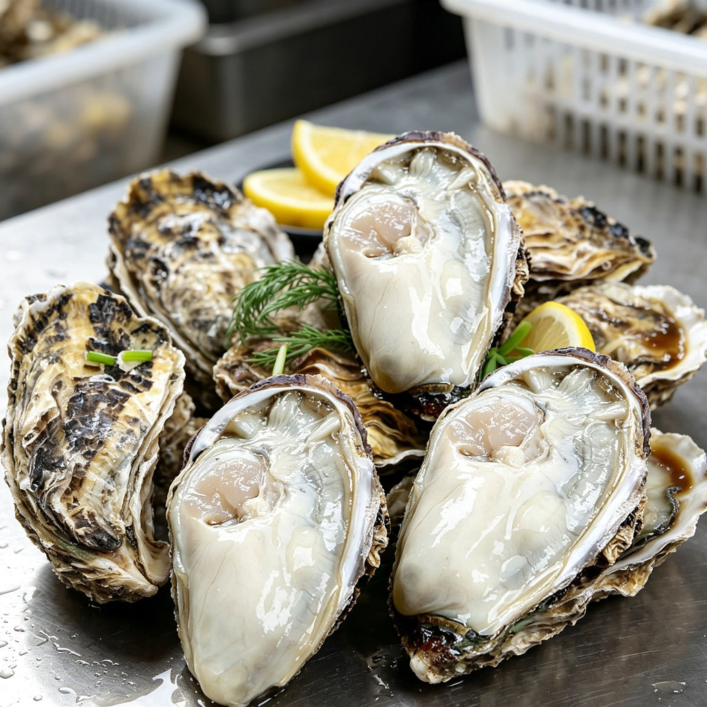 Fresh Raw Oysters Half Shell