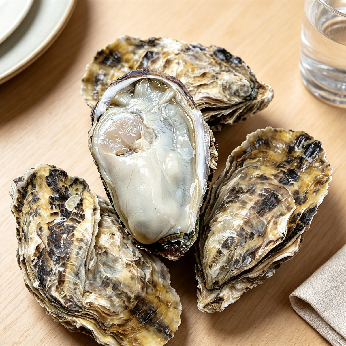 Fresh Raw Oysters Half Shell